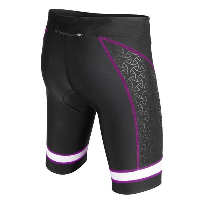 Pantaloni scurți triatlon TYR Competitor 8" damă - negru cu mov