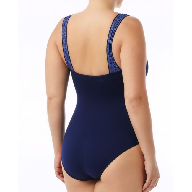 Costum de baie întreg TYR Mantra Square Neck damă - albastru