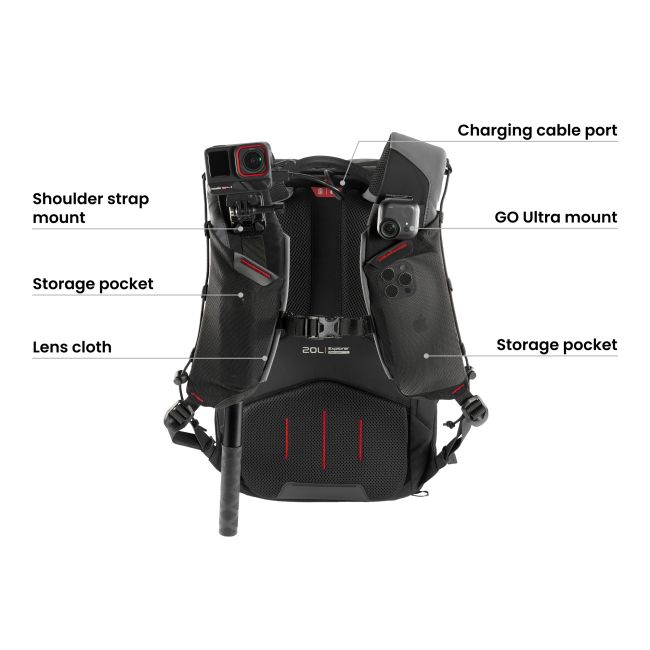 Rucsac Insta360 Explorer Backpack - negru cu gri