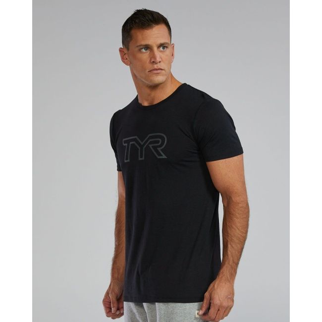 Tricou tehnic TYR Ultrasoft Lightweight - negru | confortabil și durabil