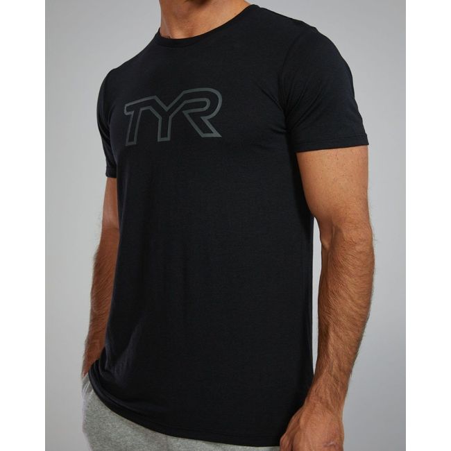 Tricou tehnic TYR Ultrasoft Lightweight - negru | confortabil și durabil
