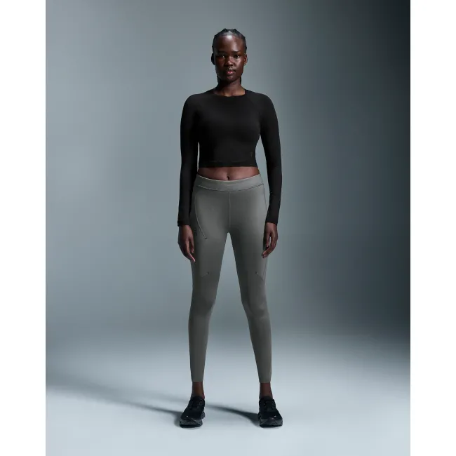 Bluză sport On Studio Long-T Crop - negru | mânecă lungă