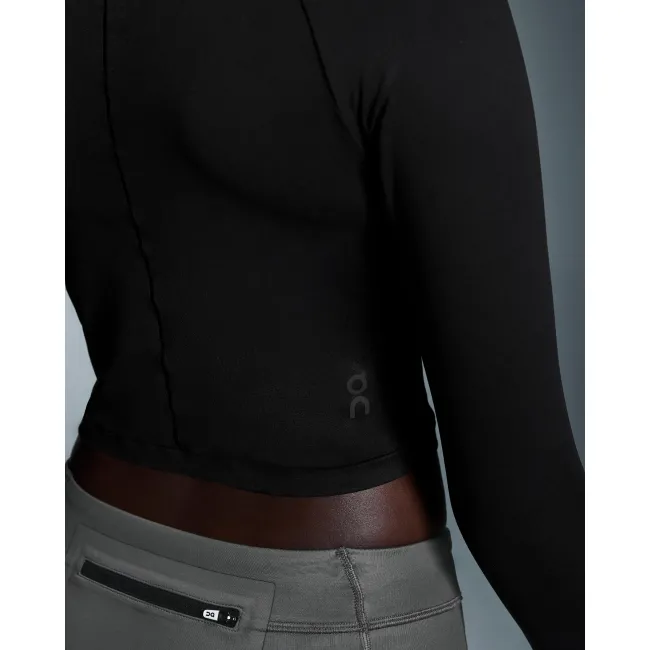 Bluză sport On Studio Long-T Crop - negru | mânecă lungă