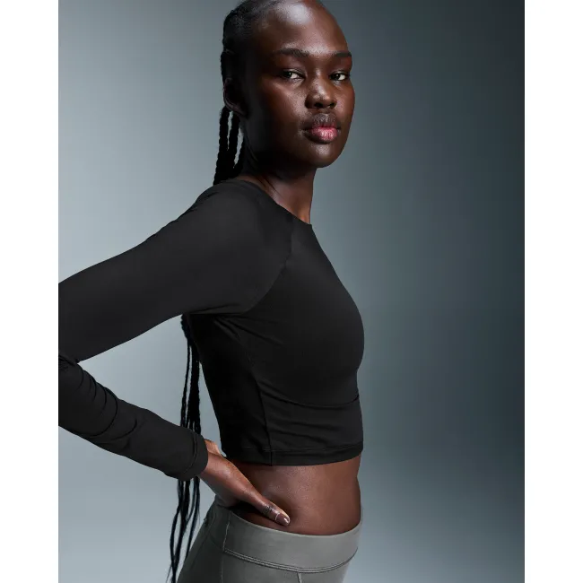 Bluză sport On Studio Long-T Crop - negru | mânecă lungă