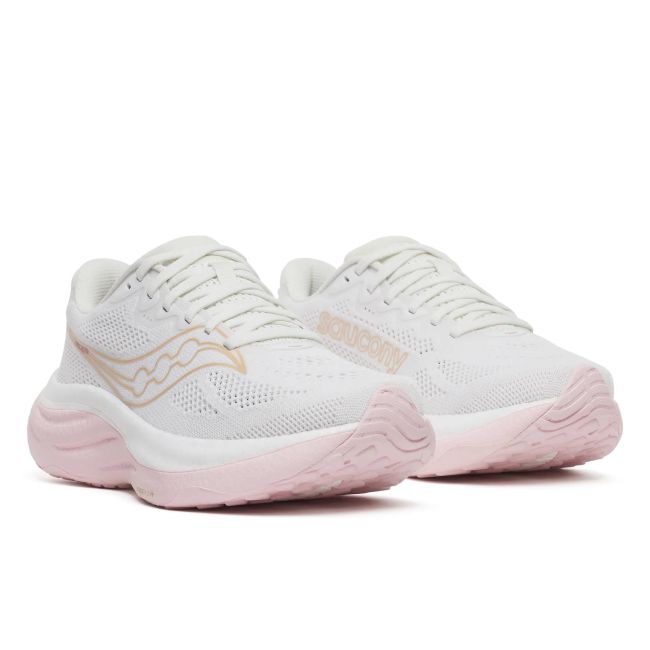 Pantofi alergare Saucony Ride 19 Wide W - alb Silk | cushioning PWRRUN+