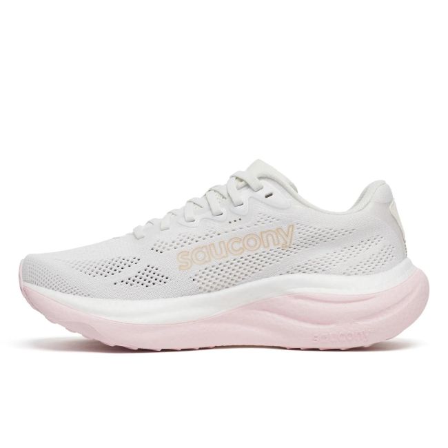 Pantofi alergare Saucony Ride 19 Wide W - alb Silk | cushioning PWRRUN+