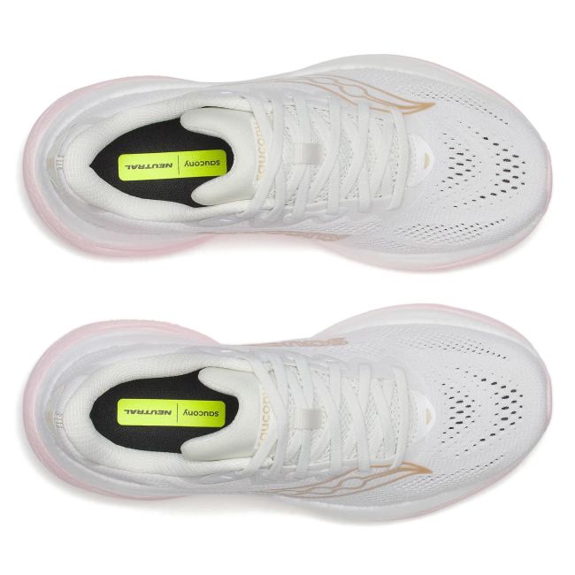 Pantofi alergare Saucony Ride 19 Wide W - alb Silk | cushioning PWRRUN+