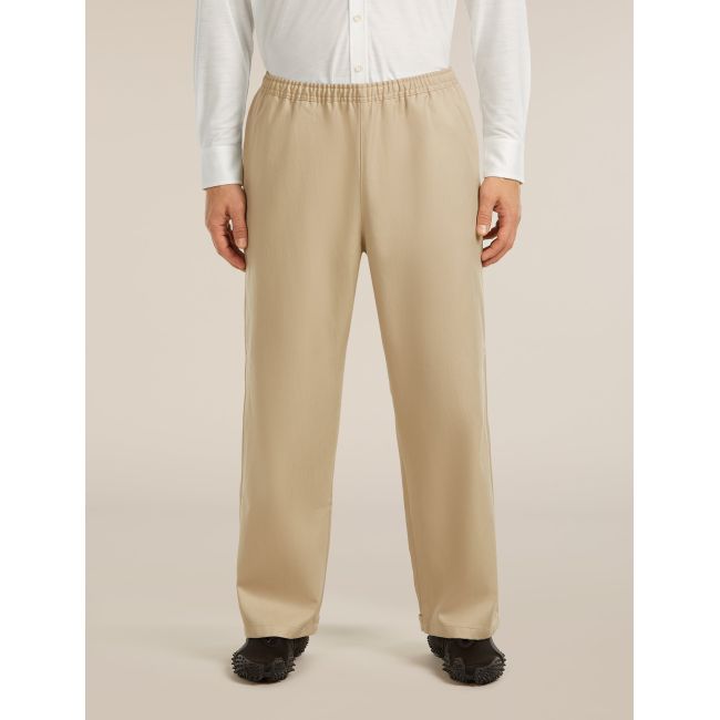 Pantaloni Icebreaker Twill Adjustable - bej Safari | Merino & bumbac