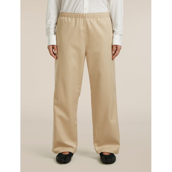 Pantaloni Icebreaker Twill Adjustable - bej Safari | Merino & bumbac