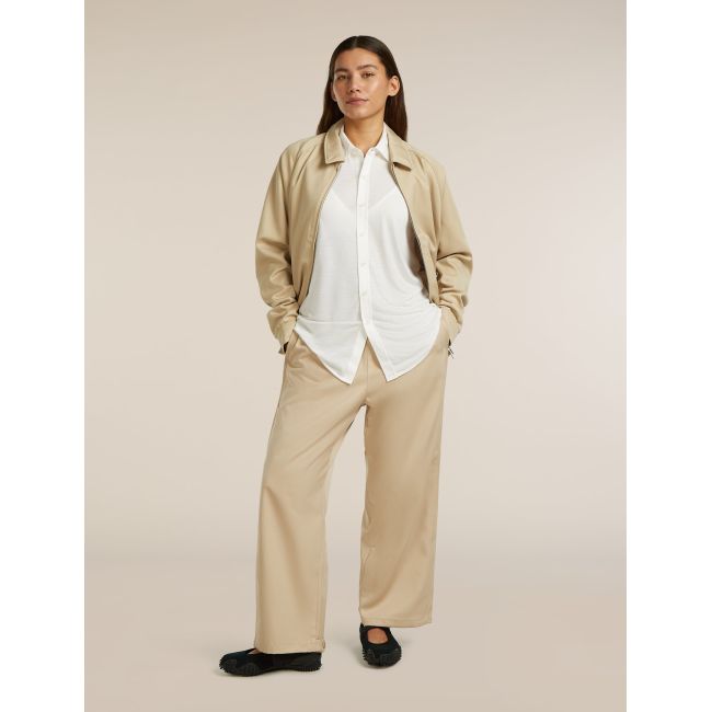 Pantaloni Icebreaker Twill Adjustable - bej Safari | Merino & bumbac