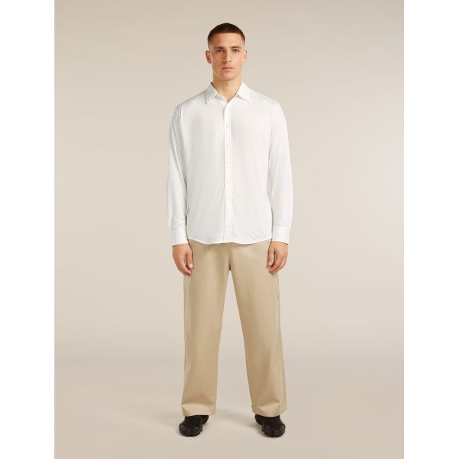Pantaloni Icebreaker Twill Adjustable - bej Safari | Merino & bumbac