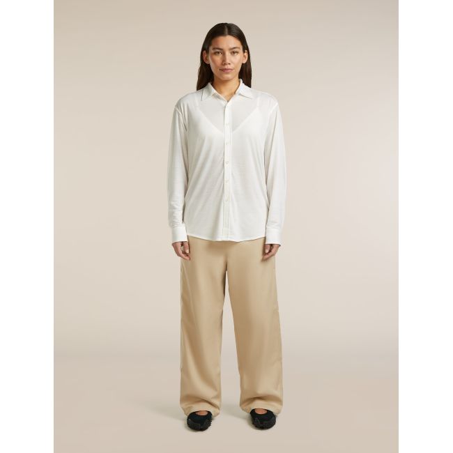 Pantaloni Icebreaker Twill Adjustable - bej Safari | Merino & bumbac