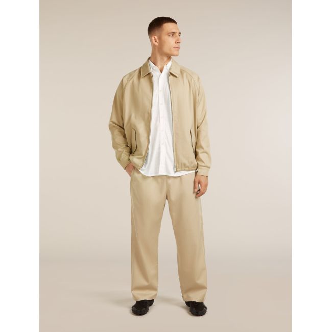 Pantaloni Icebreaker Twill Adjustable - bej Safari | Merino & bumbac