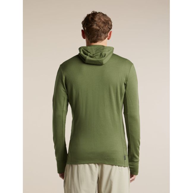 Hanorac Merino Icebreaker 260 Quantum Zip Hood - verde Sphagnum