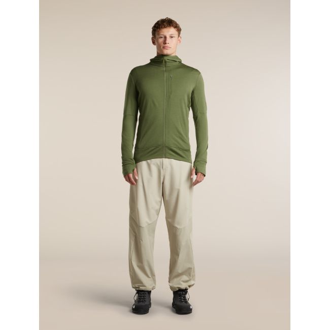 Hanorac Merino Icebreaker 260 Quantum Zip Hood - verde Sphagnum