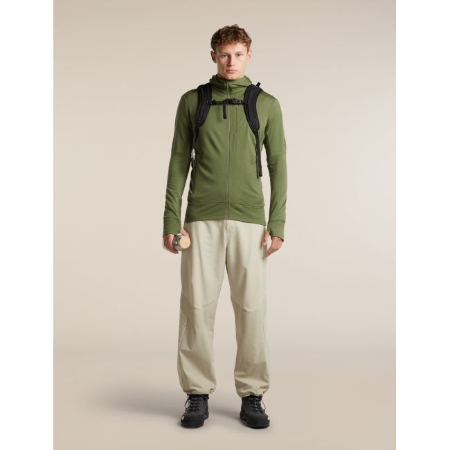 Hanorac Merino Icebreaker 260 Quantum Zip Hood - verde Sphagnum