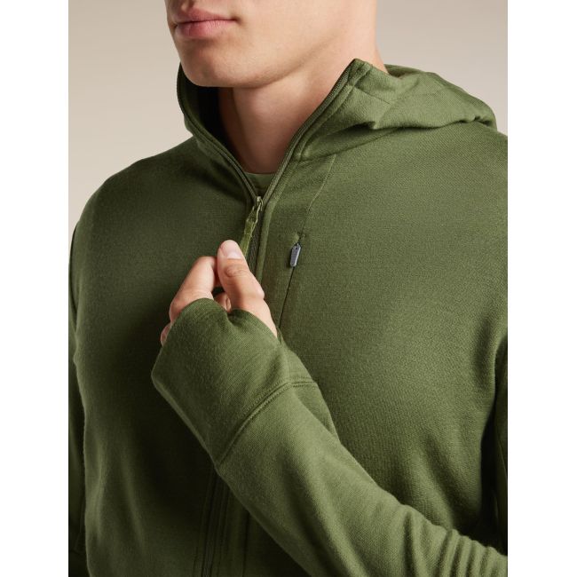 Hanorac Merino Icebreaker 260 Quantum Zip Hood - verde Sphagnum