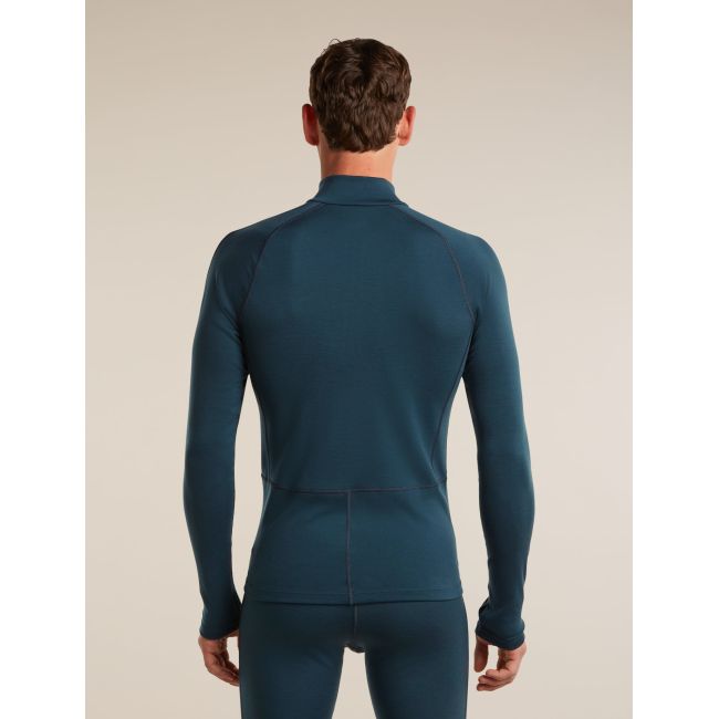 Bluza Merino Icebreaker 300 MerinoFine Polar Half Zip - albastru Abyss