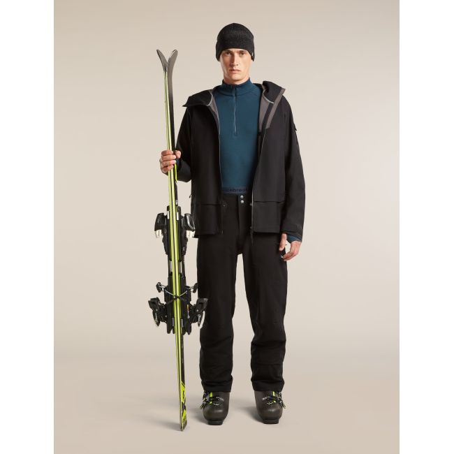 Bluza Merino Icebreaker 300 MerinoFine Polar Half Zip - albastru Abyss