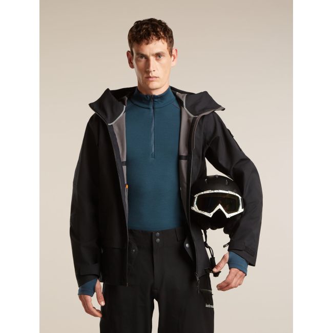 Bluza Merino Icebreaker 300 MerinoFine Polar Half Zip - albastru Abyss