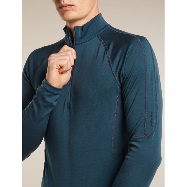 Bluza Merino Icebreaker 300 MerinoFine Polar Half Zip - albastru Abyss