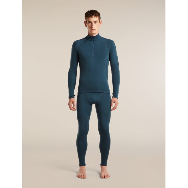 Bluza Merino Icebreaker 300 MerinoFine Polar Half Zip - albastru Abyss