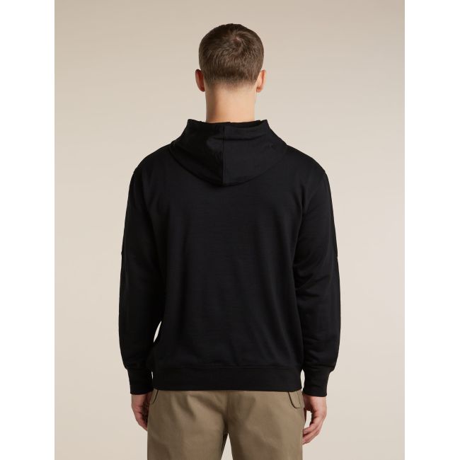 Hanorac Icebreaker 360 RealFleece Elemental - negru Black | Merino