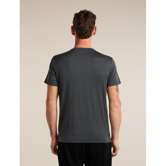 Tricou Merino Icebreaker 150 Tech Lite Bear Tour - negru Obsidian