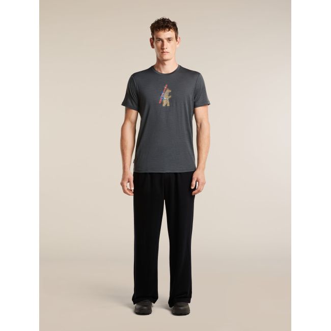 Tricou Merino Icebreaker 150 Tech Lite Bear Tour - negru Obsidian