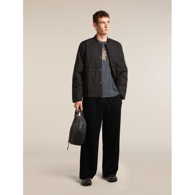 Tricou Merino Icebreaker 150 Tech Lite Bear Tour - negru Obsidian