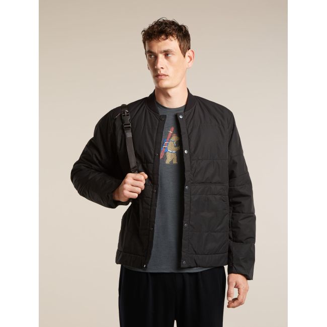 Tricou Merino Icebreaker 150 Tech Lite Bear Tour - negru Obsidian