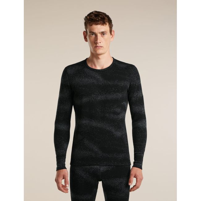 Bluza de corp Merino Icebreaker 260 Vertex LS Crewe - negru Black/Obsidian, mărime L