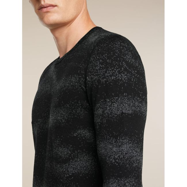 Bluza de corp Merino Icebreaker 260 Vertex LS Crewe - negru Black/Obsidian, mărime L