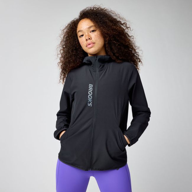 Geacă alergare Brooks Canopy Jacket W - negru | protecție vânt
