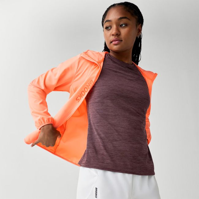 Geacă alergare Brooks Canopy Jacket W - Cyber Peach | antivânt