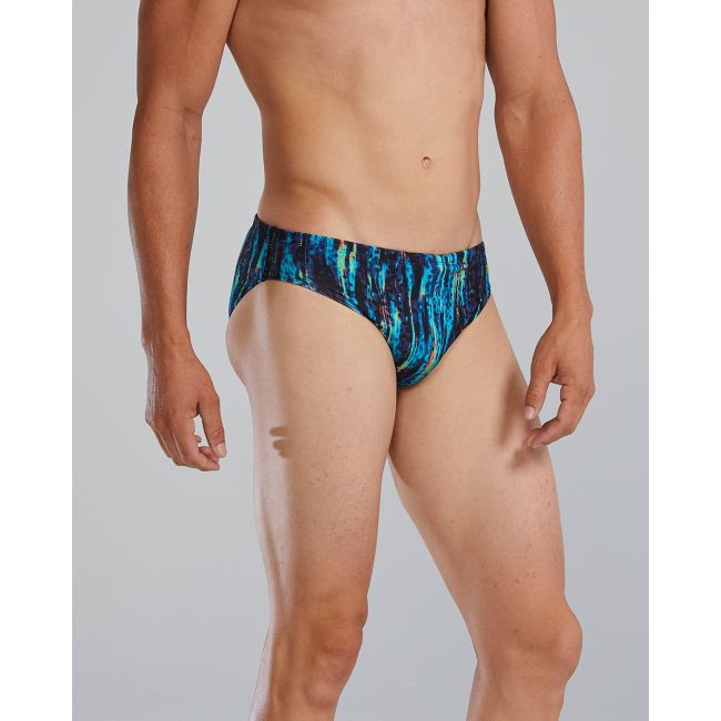 Slip înot bărbați TYR Durafast Elite - albastru curcubeu/negru | rezistent clor