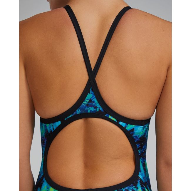 Costum înot întreg femei TYR Diamondfit - albastru/verde | rezistent clor