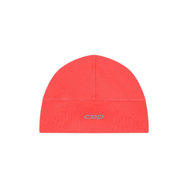 Căciulă alergare termală CEP Core Run Thermal Beanie 2.0 - coral neon | protecție vânt