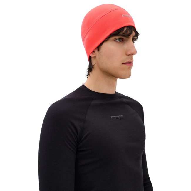 Căciulă alergare termală CEP Core Run Thermal Beanie 2.0 - coral neon | protecție vânt