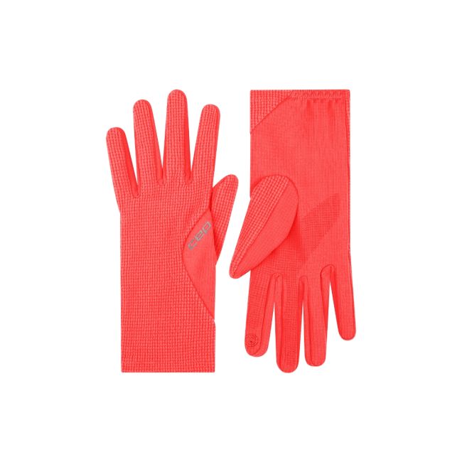 Mănuși alergare termice CEP Core Run Thermal Gloves 2.0 - coral neon | touchscreen