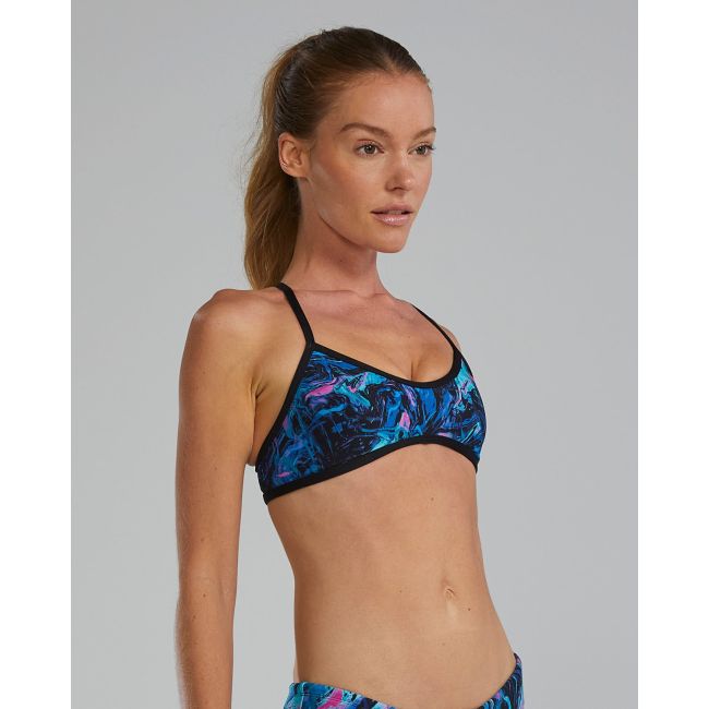 Costum înot bikini femei TYR Durafast Elite Trinityfit Top Marmaris - albastru/roz | rezistent clor