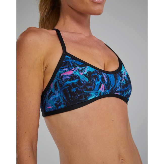 Costum înot bikini femei TYR Durafast Elite Trinityfit Top Marmaris - albastru/roz | rezistent clor