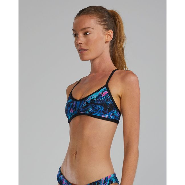 Costum înot bikini femei TYR Durafast Elite Trinityfit Top Marmaris - albastru/roz | rezistent clor