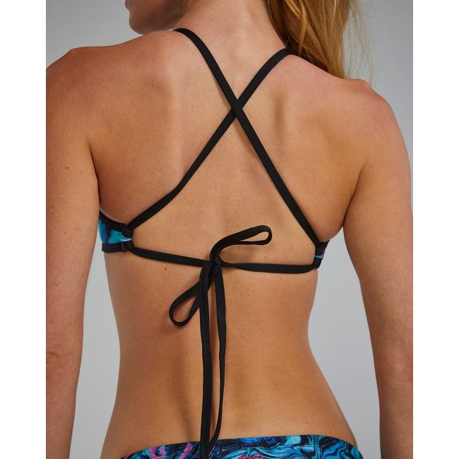 Costum înot bikini femei TYR Durafast Elite - albastru/roz | rezistent clor
