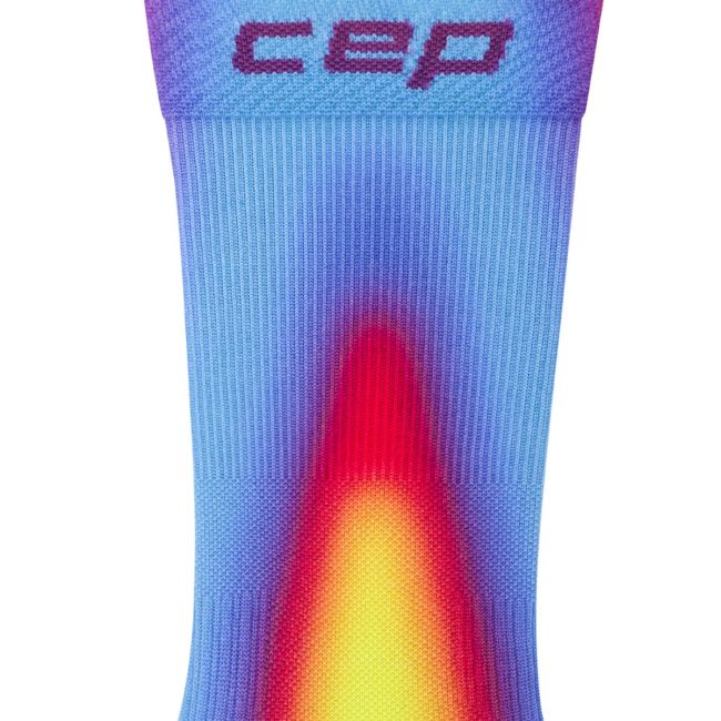 Șosete compresie CEP Run Edition Gradient 5.0 Mid Cut W - albastru/galben