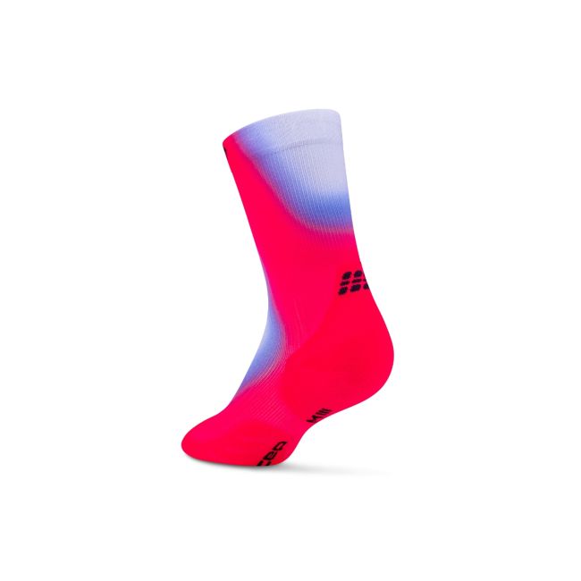 Șosete compresie CEP Run Edition Gradient 5.0 Mid Cut W - roz/albastru