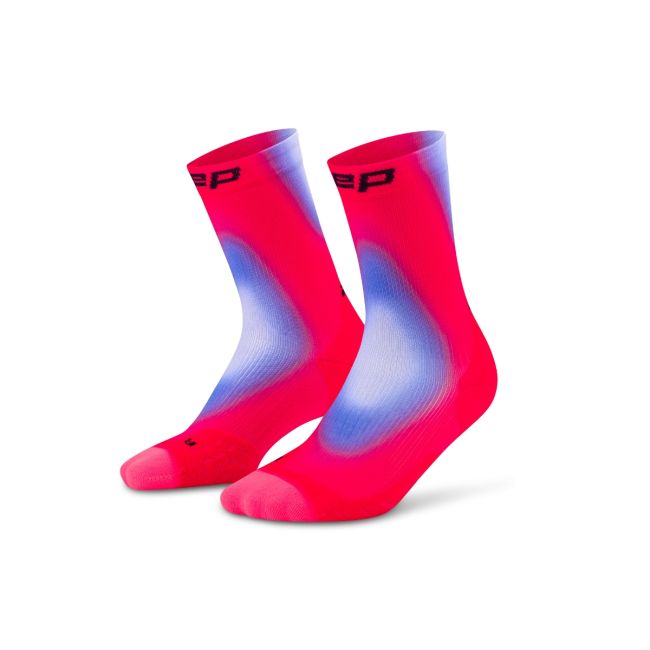 Șosete compresie CEP Run Gradient Mid Cut 5.0 - roz/albastru | alergare
