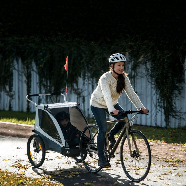 Remorcă Thule Coaster Xt albastru set bicicletă+roată plimbare Pfas Free