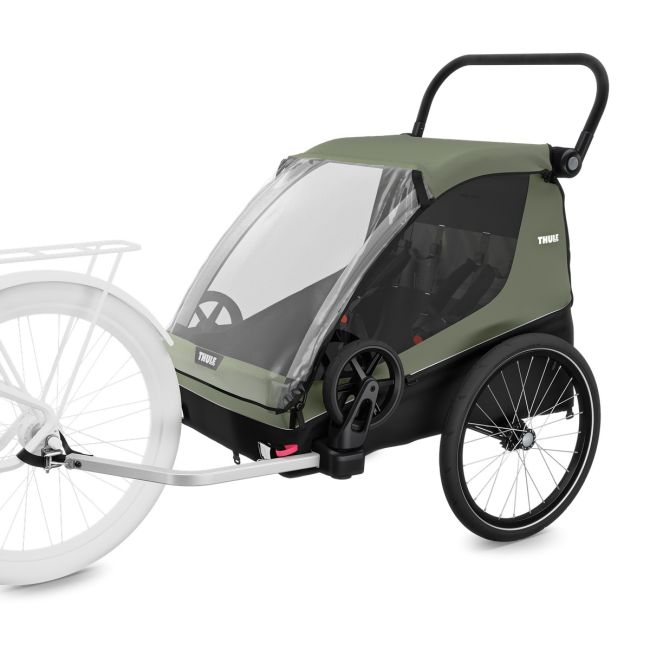 Remorcă Thule Courier 2 copil/opțional transport câine/marfă verde
