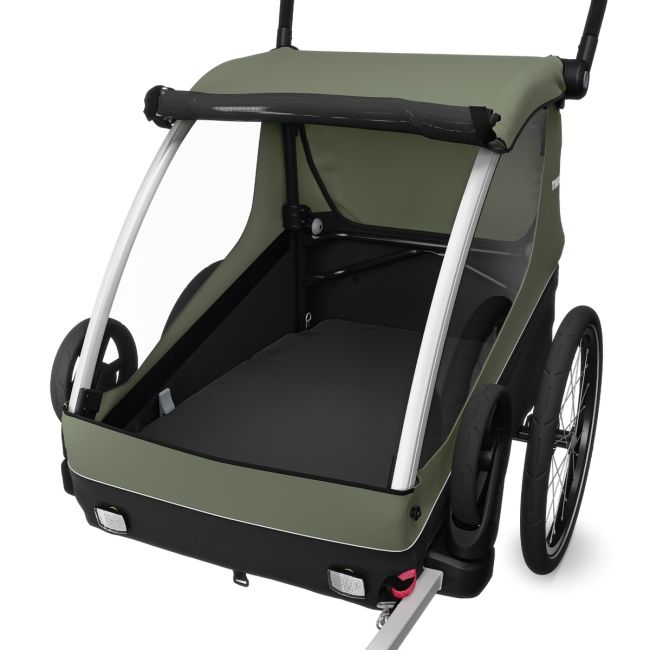 Remorcă Thule Courier 2 copil/opțional transport câine/marfă verde